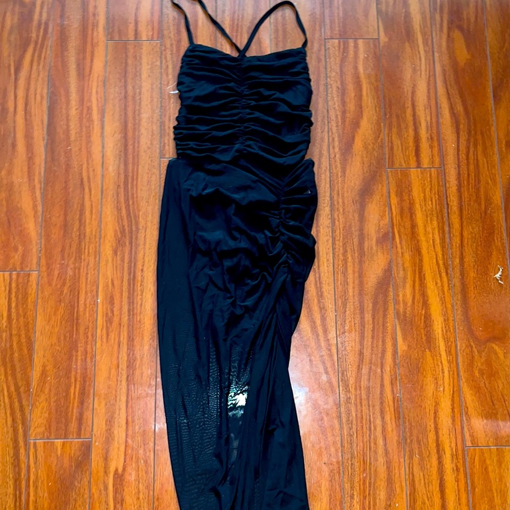 Body suit sheer strap dress